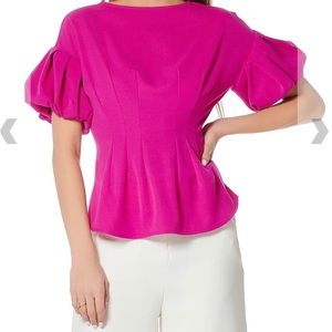 Gracia Fashion- Frill Sleeve Peplum Top